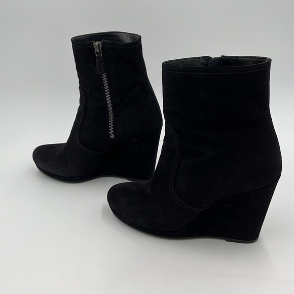 Prada Black Suede Wedge Ankle Boots - Size 38 - Picture 6 of 17